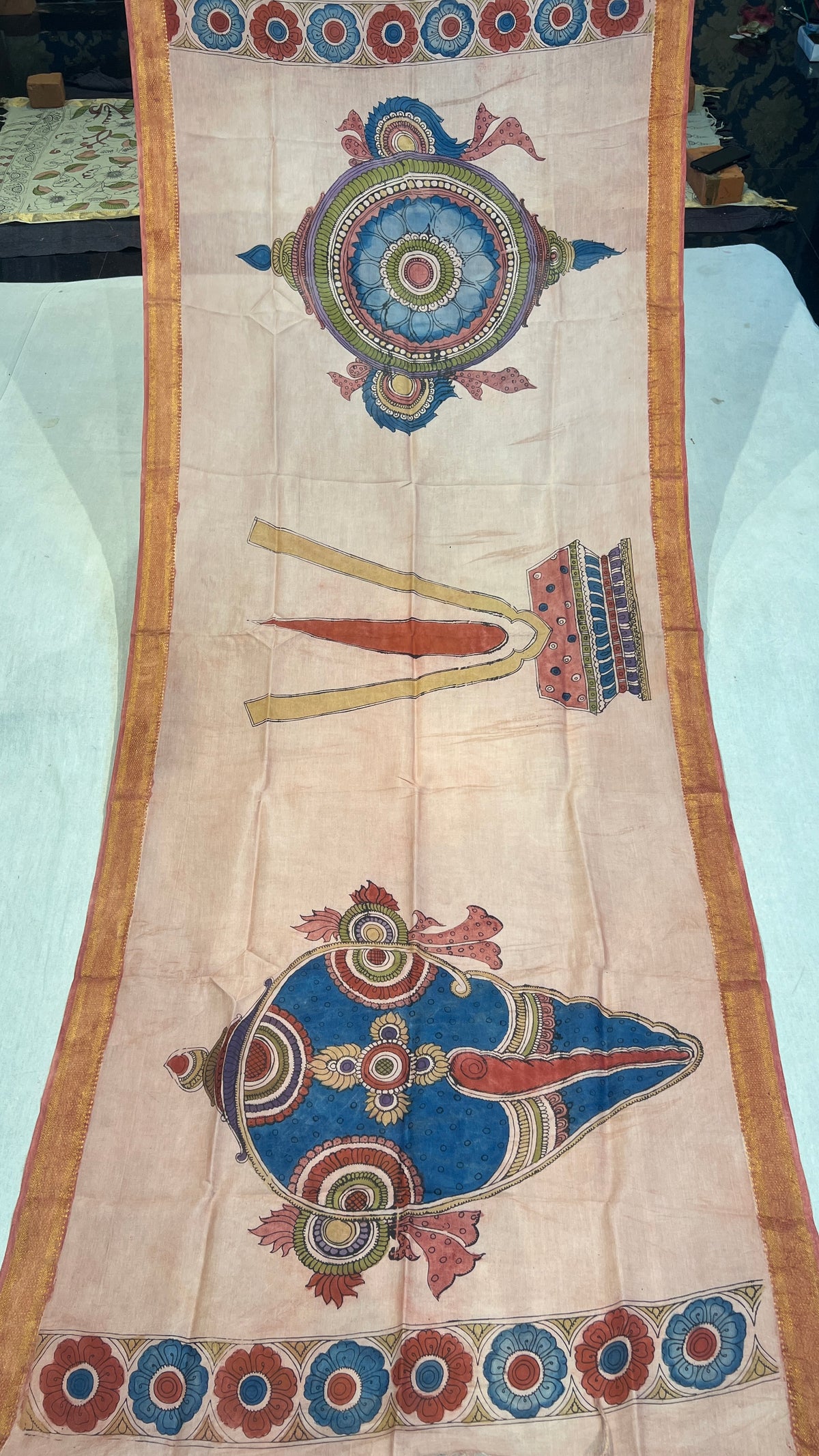 Pen kalamkari Bangalore silk duppata