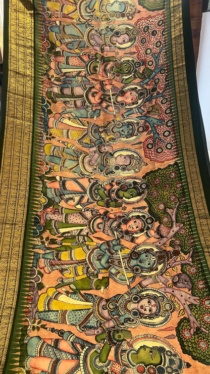 Ikkat Kanchi Border Saree