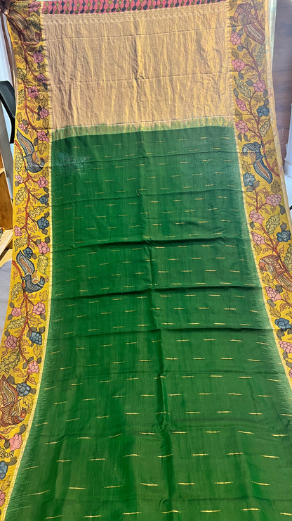 ✨ Pen Kalamkari Soft Silk Kanchi Pattu Saree ✨