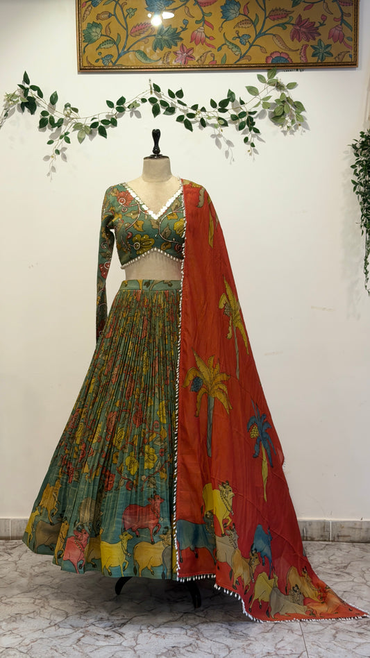 Pichwai Tissue lehenga