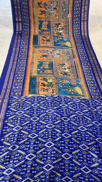 Ikkat Kanchi border Madthas patola saree