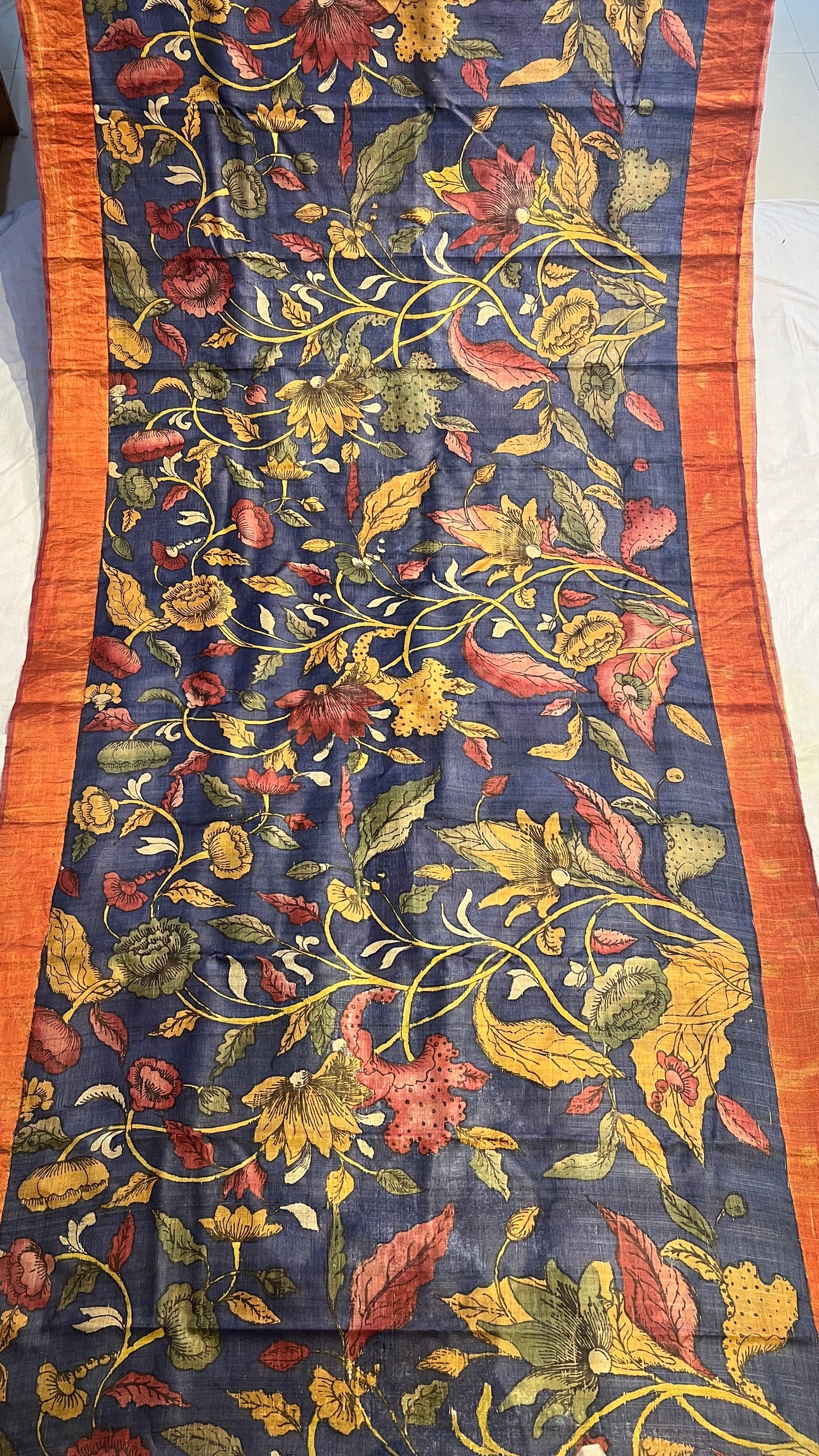 Pen Kalamkari Desi Tussar Sarees
