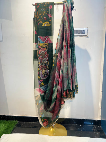 Kalamkari Shibori saree