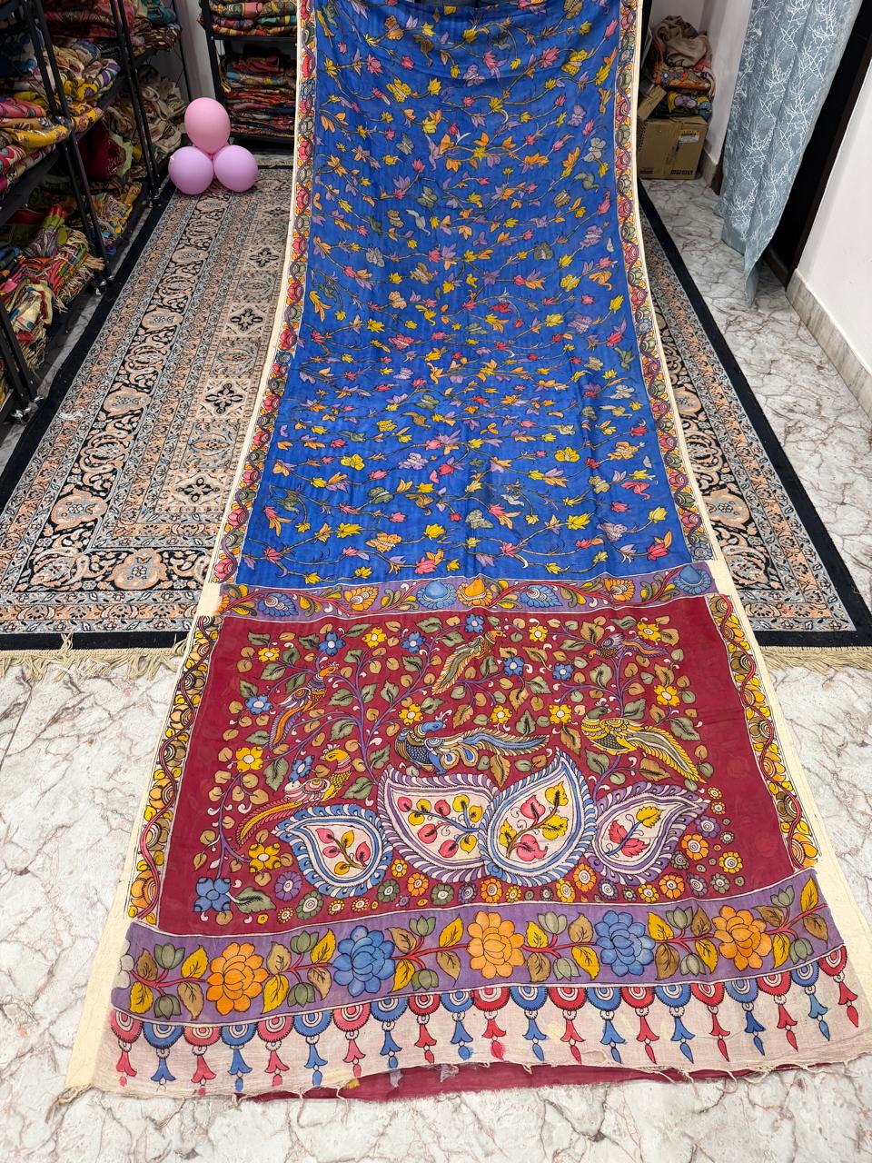 Bangalore silk borderless saree