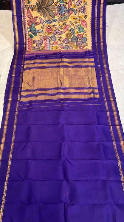 Pen Kalamkari Gadwal Pattu Saree