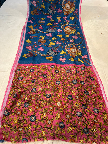 Pen Kalamkari Mangalagiri Silk Saree
