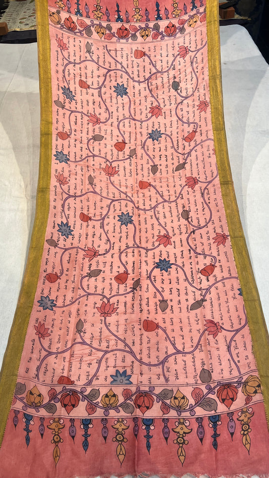 Pen kalamkari Bangalore silk duppata