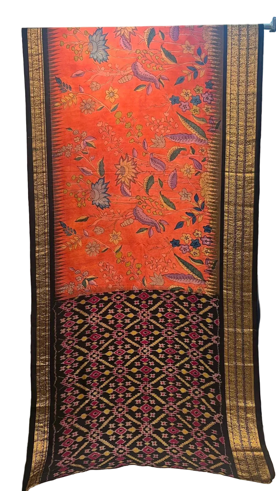 Ikkat Kanchi Border saree