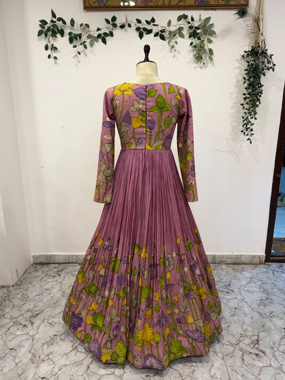 Pen Kalamkari floral Long Frock