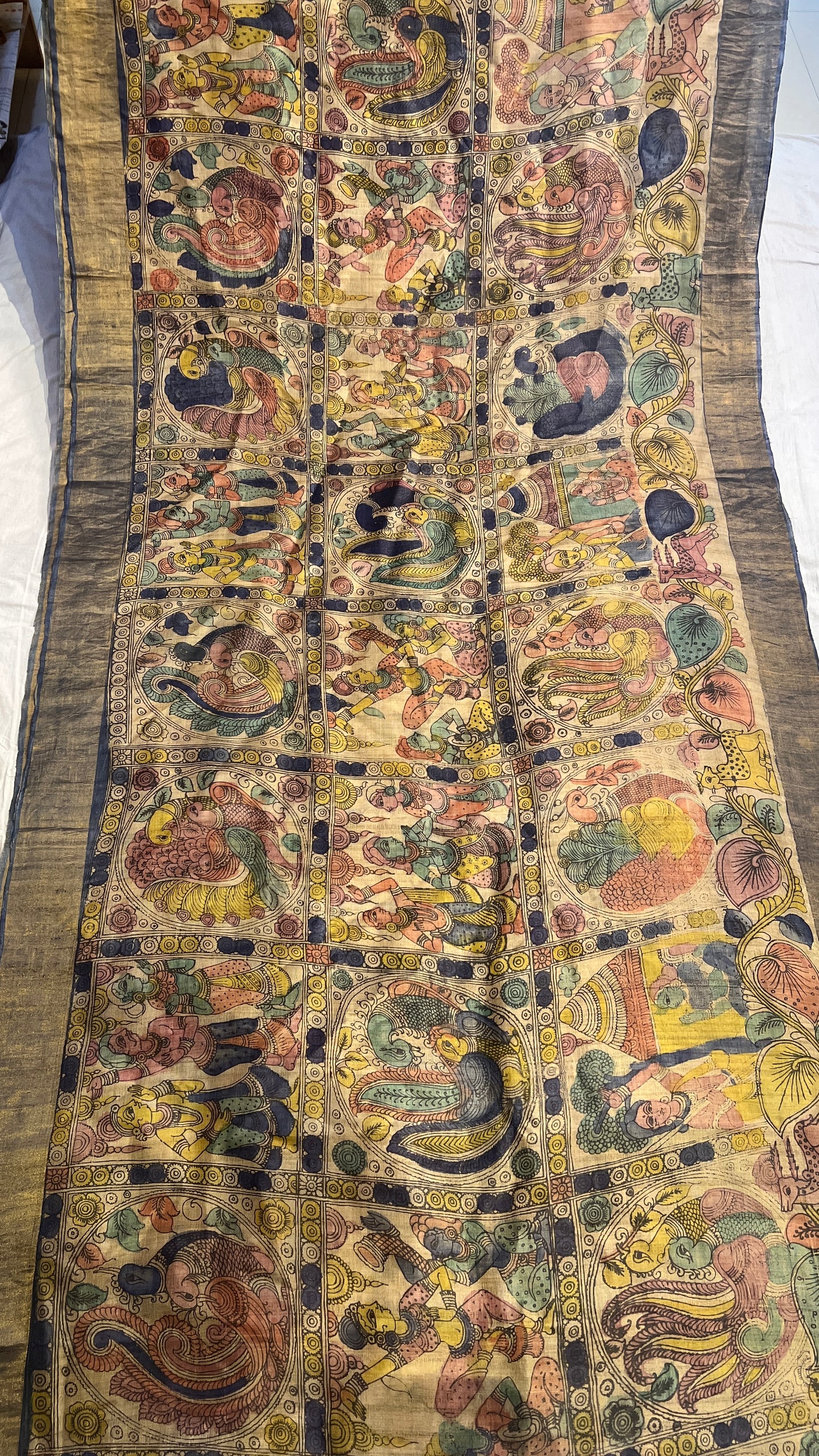 Pen Kalamkari Desi Tussar Sarees
