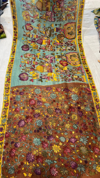 Bangalore silk borderless saree