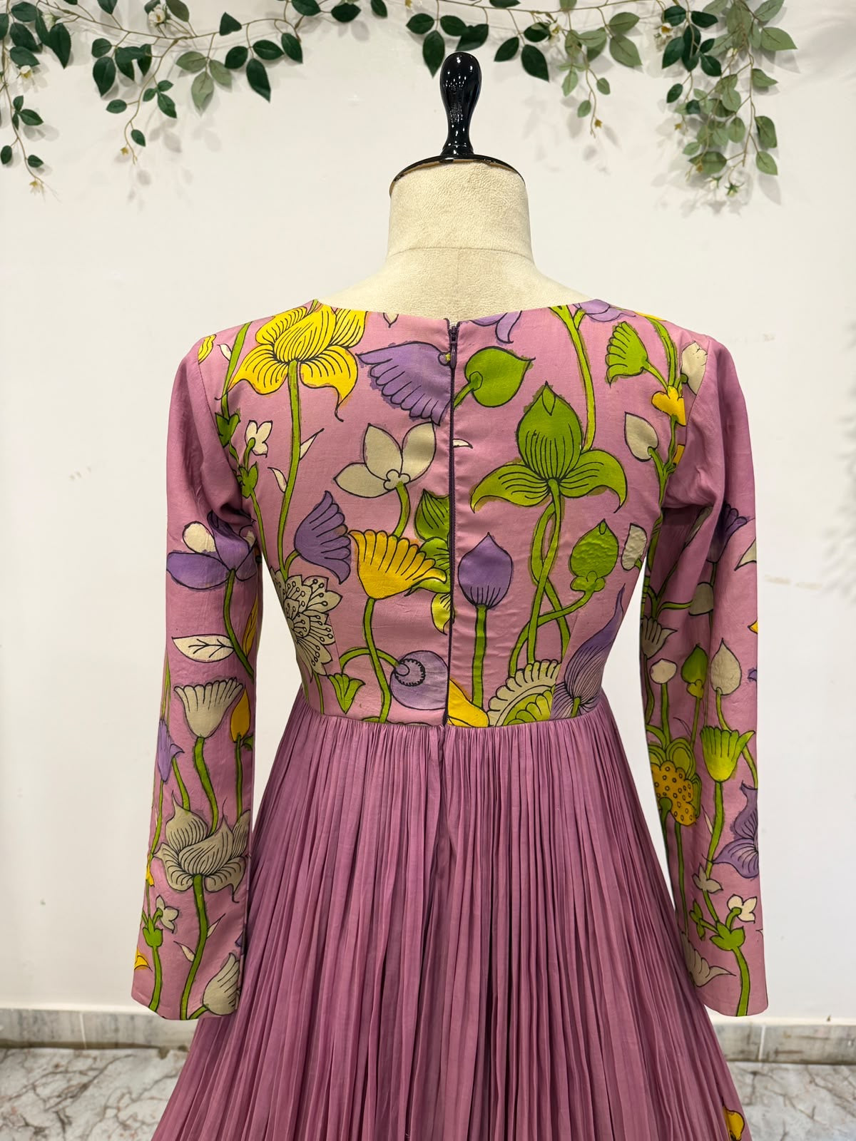 Pen Kalamkari floral Long Frock
