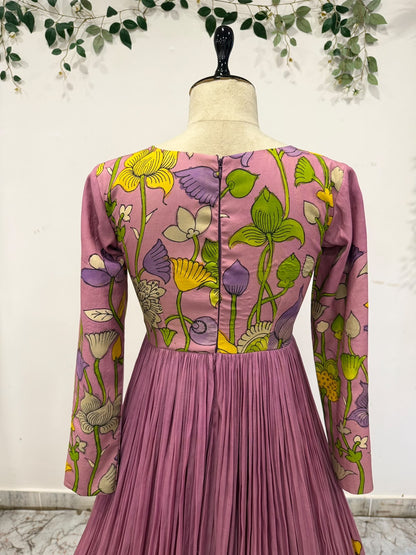 Pen Kalamkari floral Long Frock