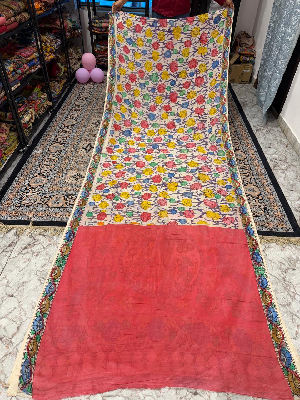 Bangalore silk borderless saree