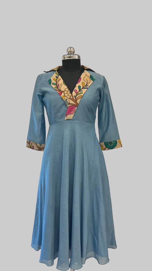 Mul cotton pen kalamkari frock