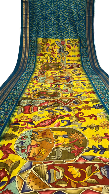 Ikkat Kanchi border Madthas patola saree