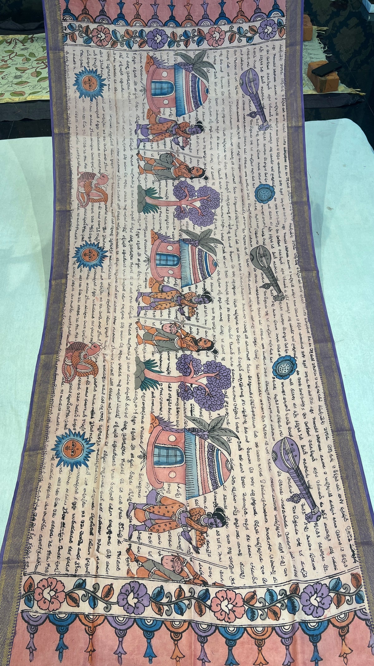 Pen kalamkari Bangalore silk duppata