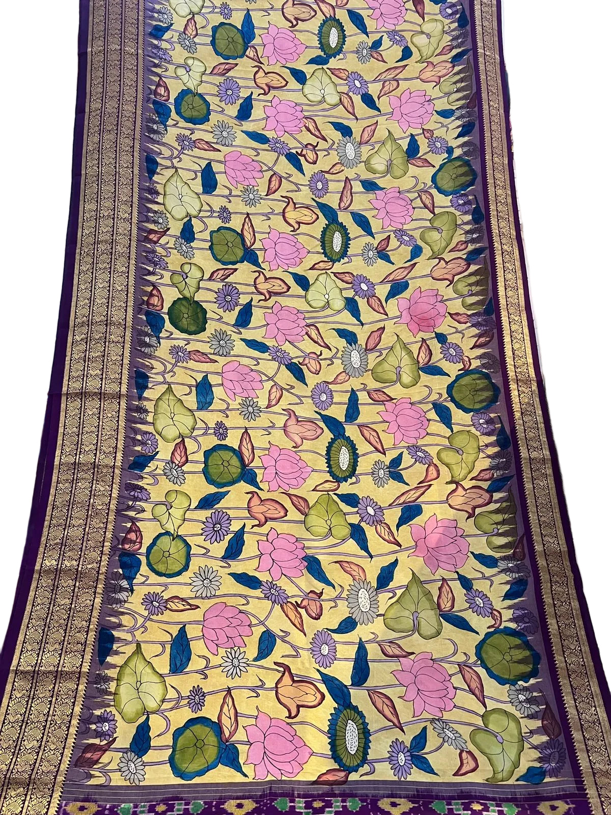 Ikkat kanchi border saree