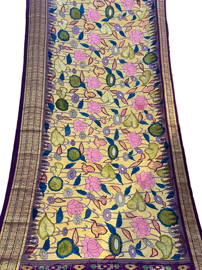 Ikkat kanchi border saree