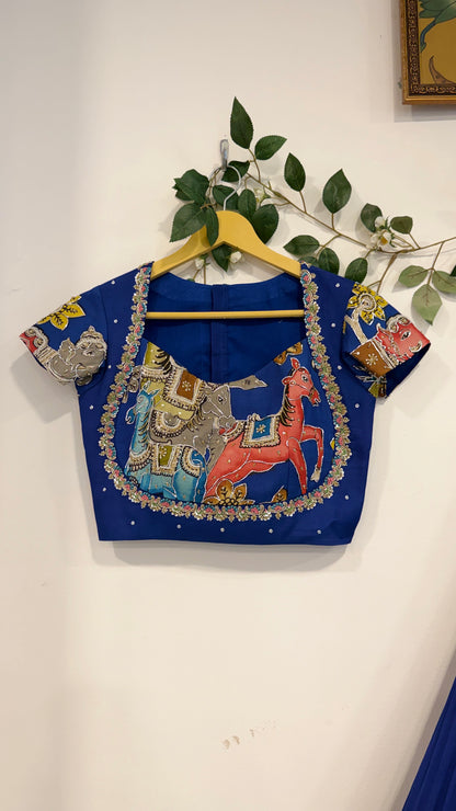 Wild Elegance Lehenga in Blue & Peach