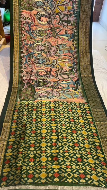 Ikkat Kanchi Border Saree