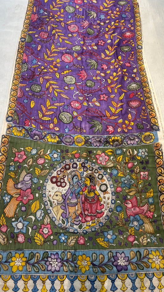 Bangalore silk borderless saree