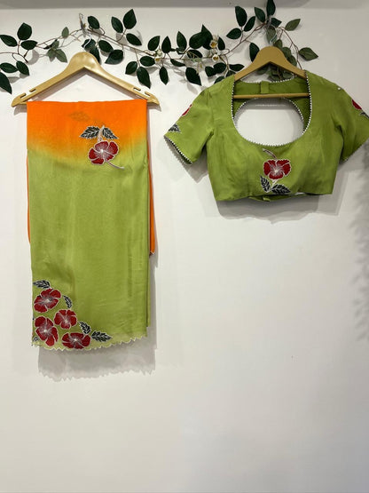 Mandara Appliqué Organza Saree
