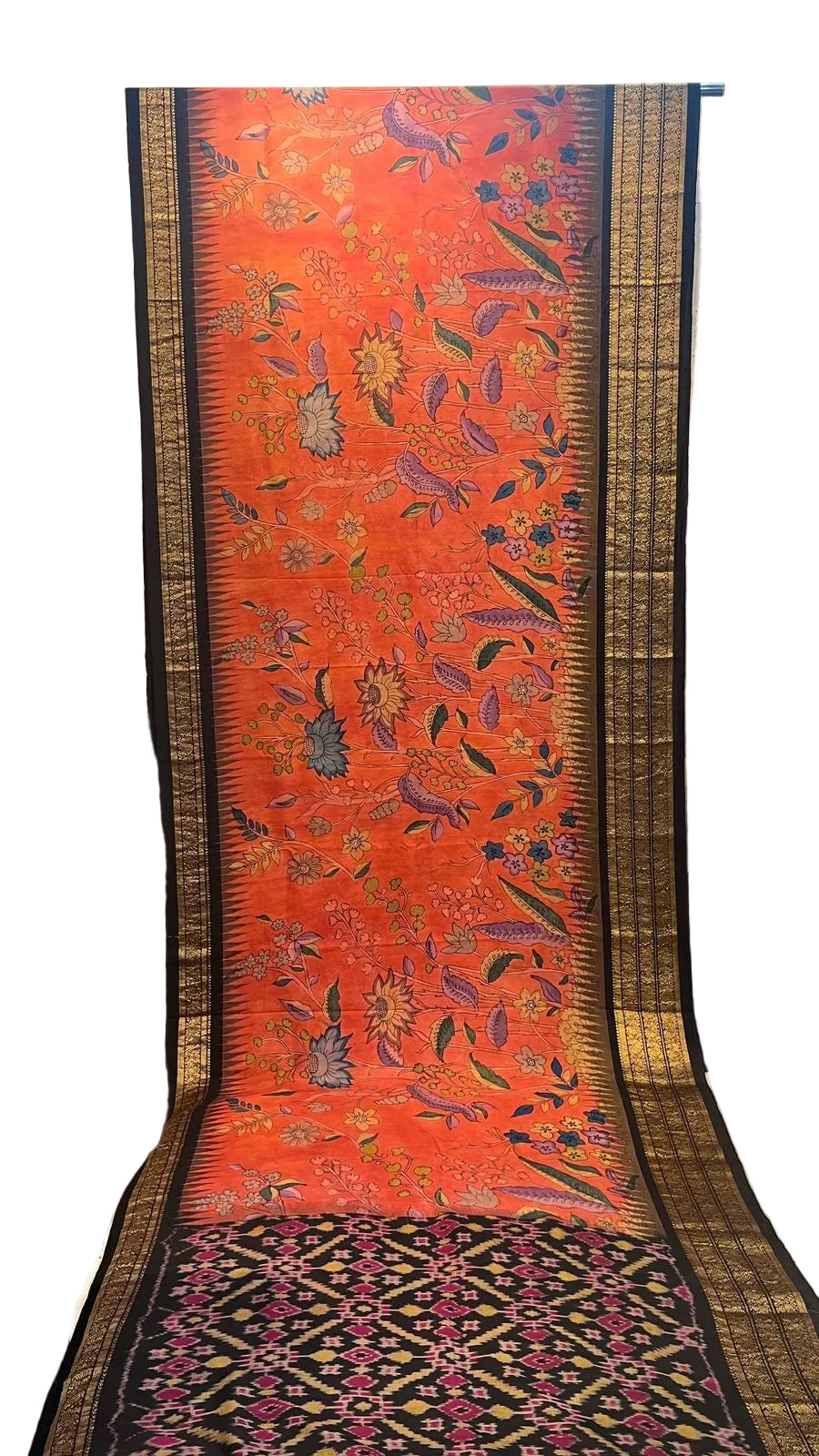 Ikkat Kanchi Border saree