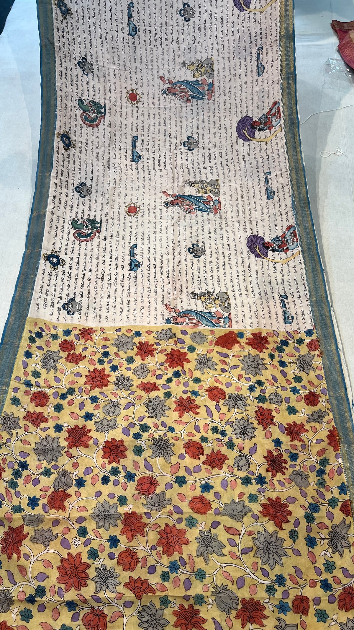 Pen kalamkari Bangalore silk saree