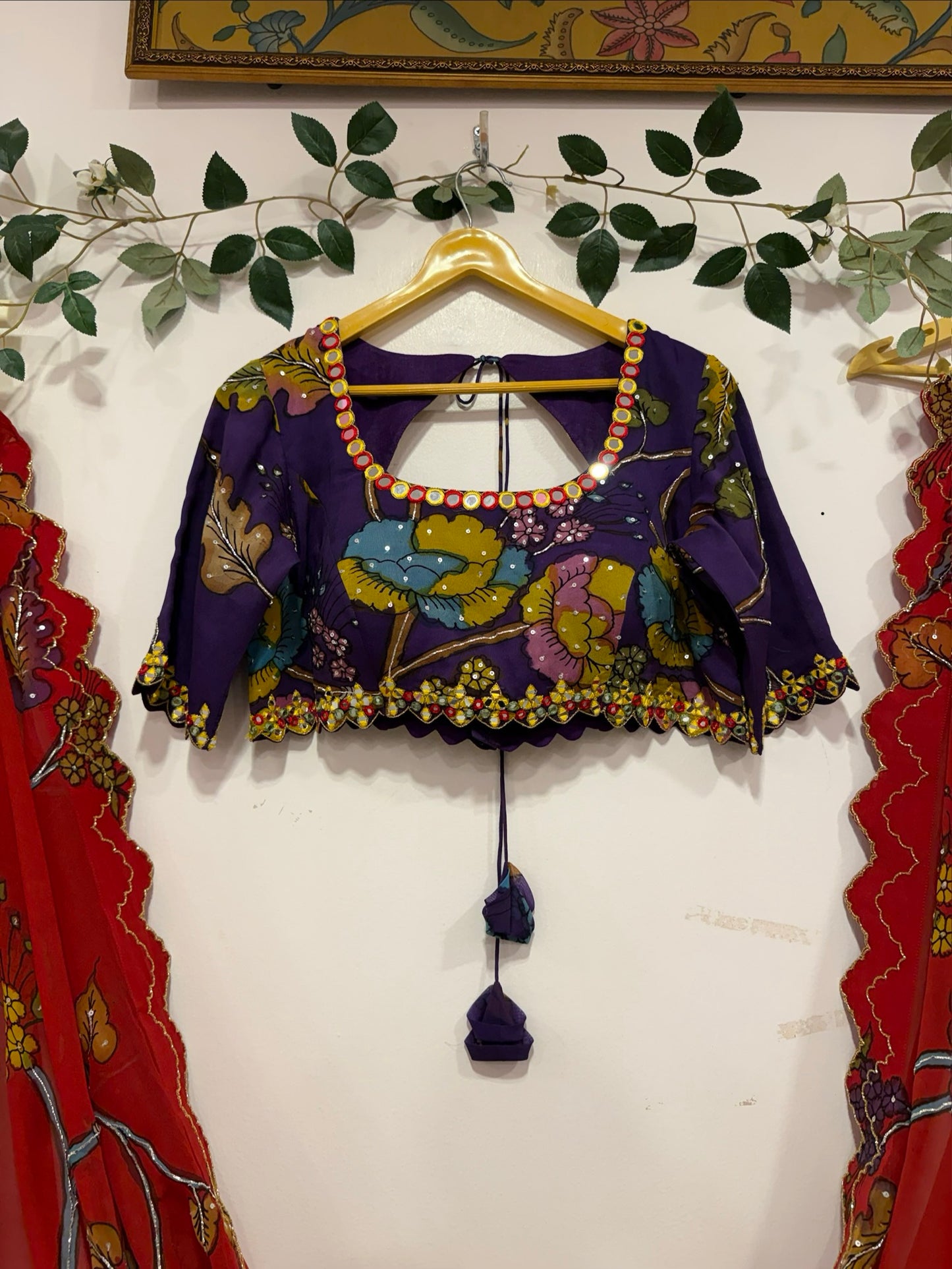 Pen Kalamkari Organza Saree