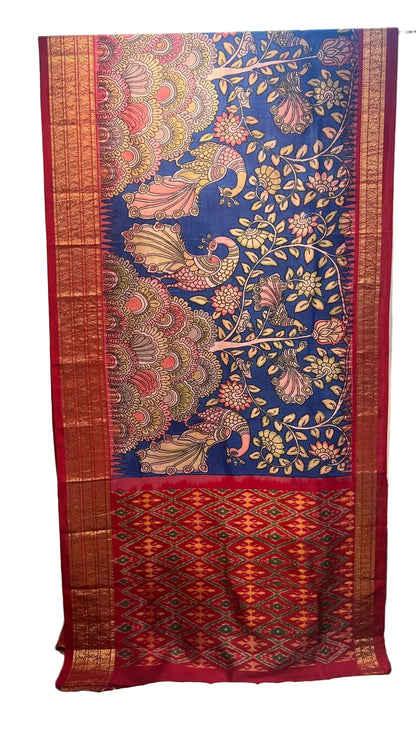 Ikkat Kanchi Border saree