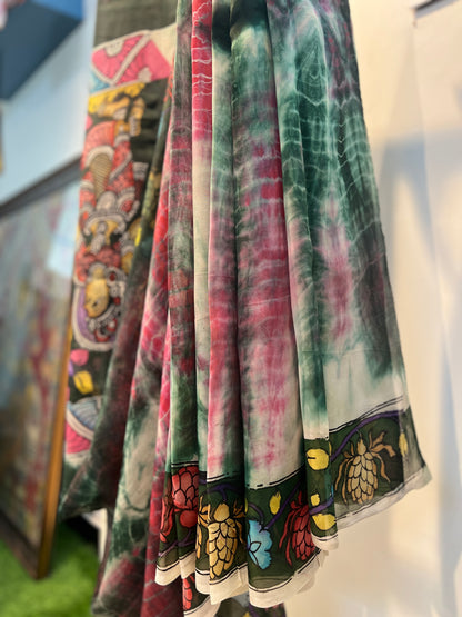 Kalamkari Shibori saree
