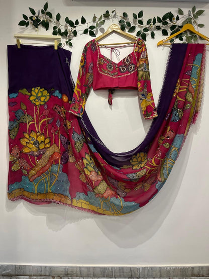 Dual Shade Butterfly Organza Saree