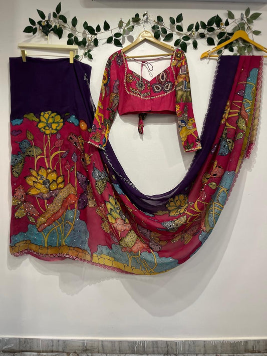 Dual Shade Butterfly Organza Saree