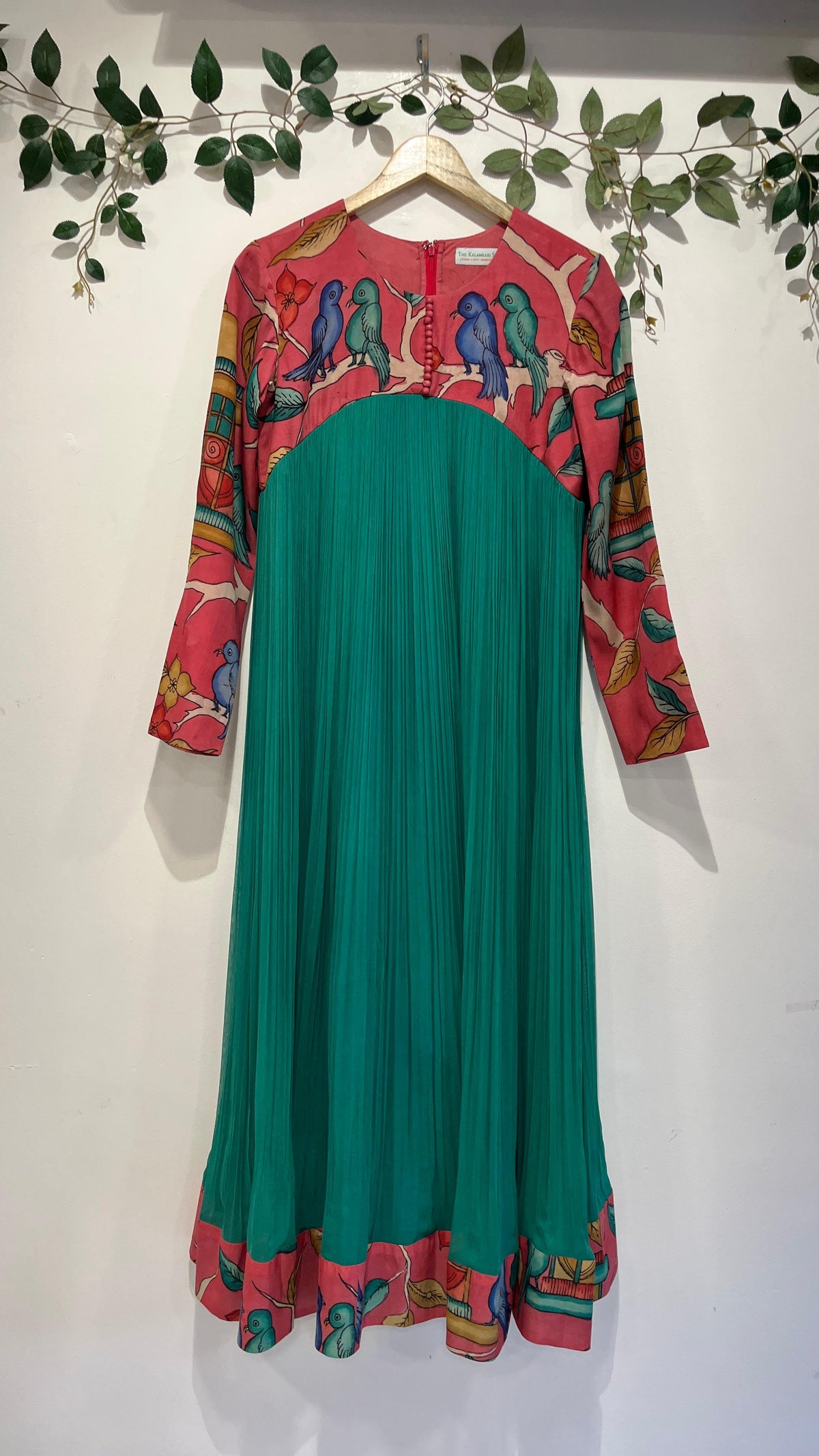Pen Kalamkari Flared Anarkali Frock Long Frock