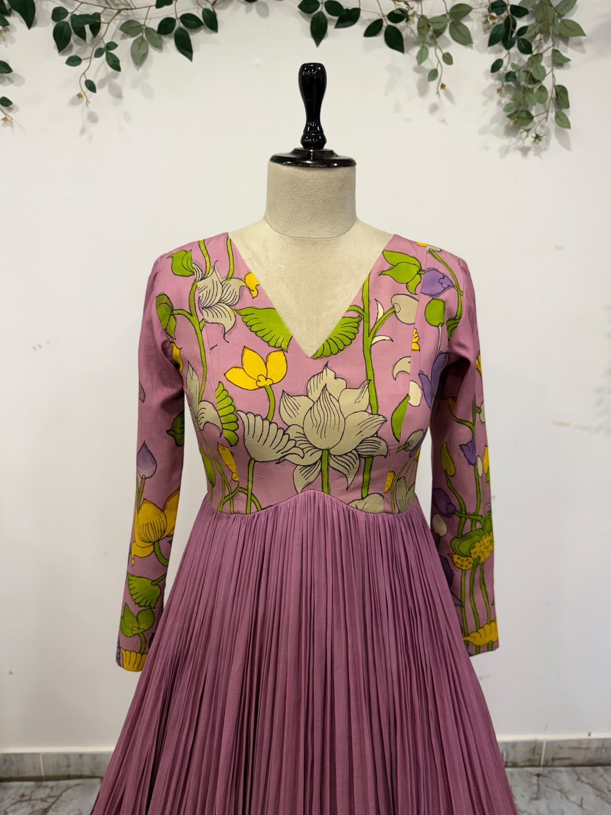 Pen Kalamkari floral Long Frock