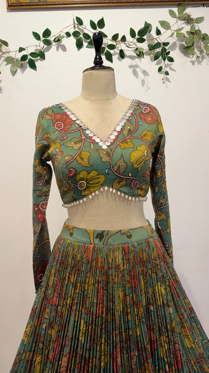 Pichwai Tissue lehenga