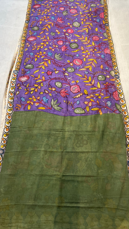 Bangalore silk borderless saree