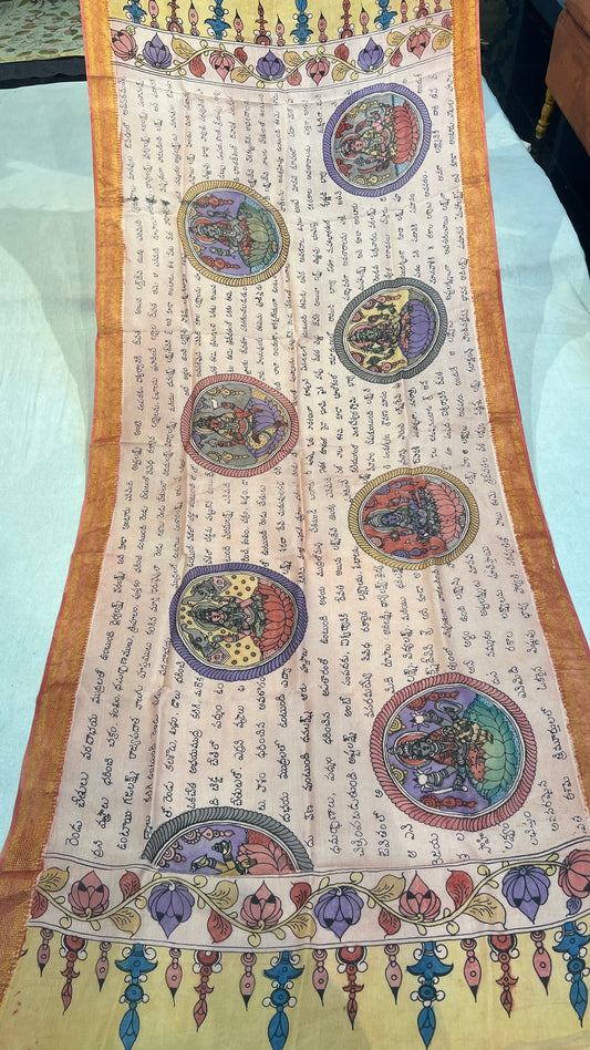 Pen kalamkari Bangalore silk duppata