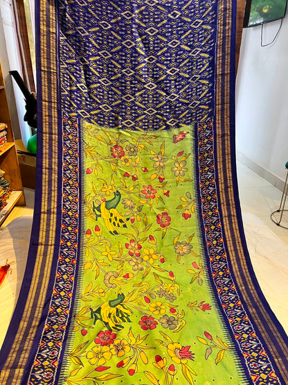 Pen Kalamkari Ikkath Patola Saree