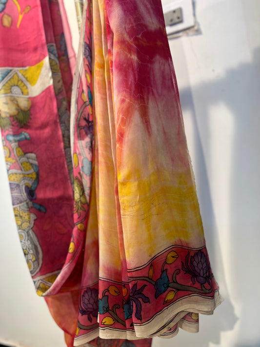 Kalamkari Shibori sarees