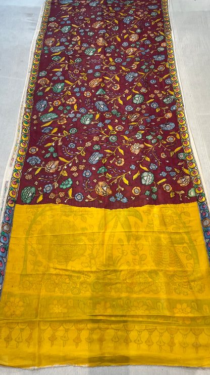 Bangalore silk borderless saree