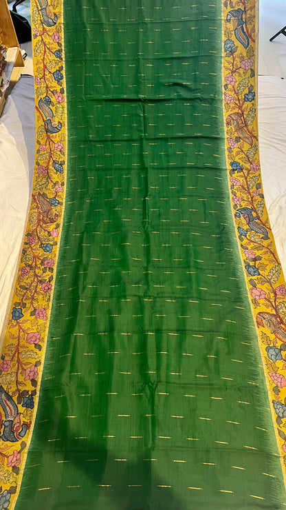 ✨ Pen Kalamkari Soft Silk Kanchi Pattu Saree ✨