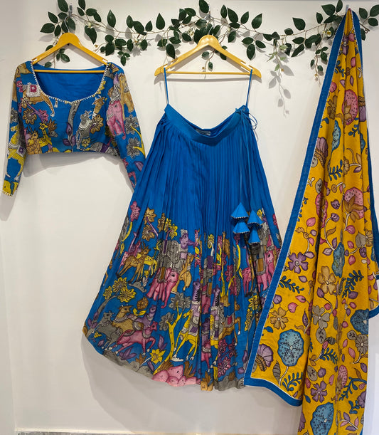 Blue Animal Concept Lehenga