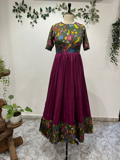 Bottle Green Long Dress Long Frock