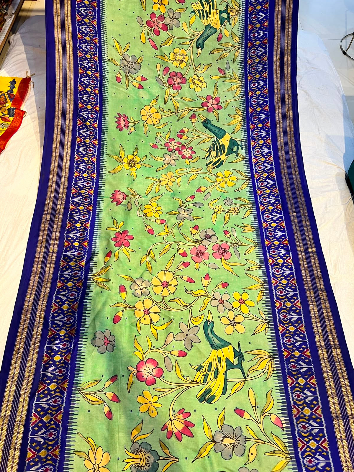 Pen Kalamkari Ikkath Patola Saree