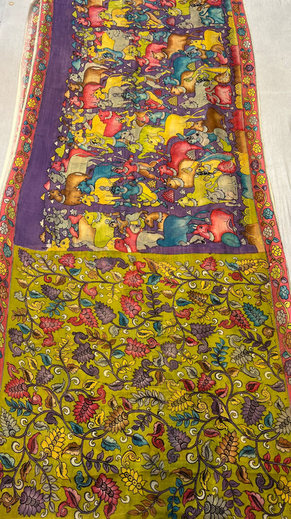 Bangalore silk borderless saree