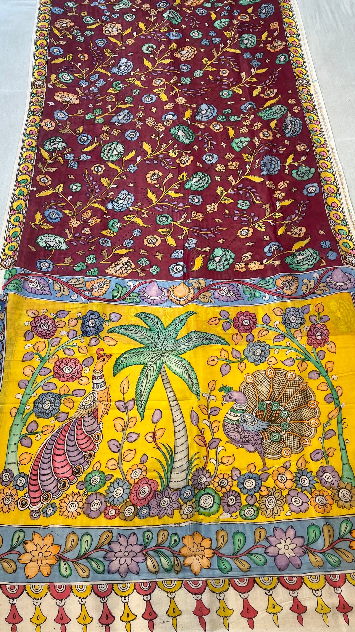 Bangalore silk borderless saree