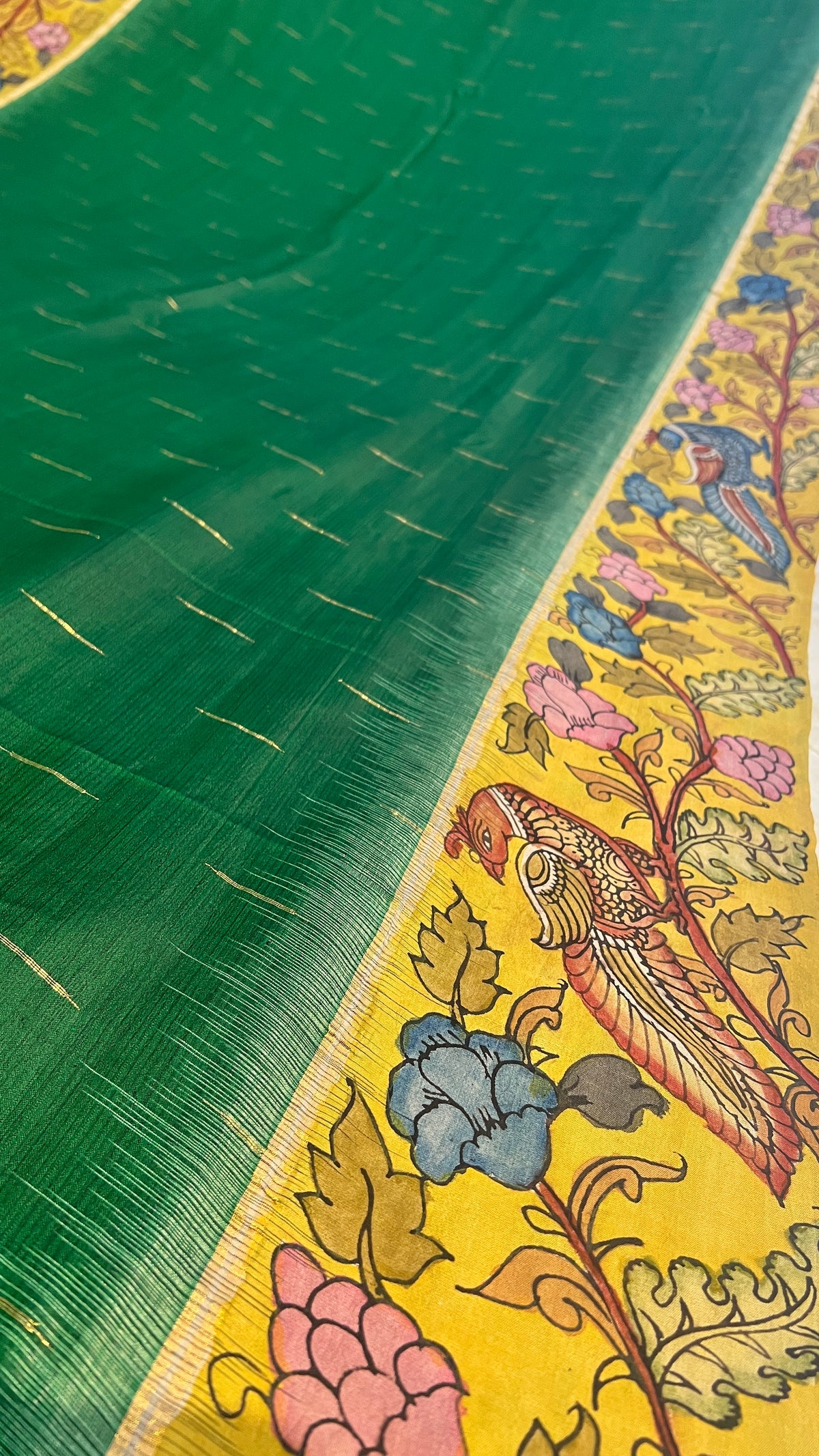 ✨ Pen Kalamkari Soft Silk Kanchi Pattu Saree ✨