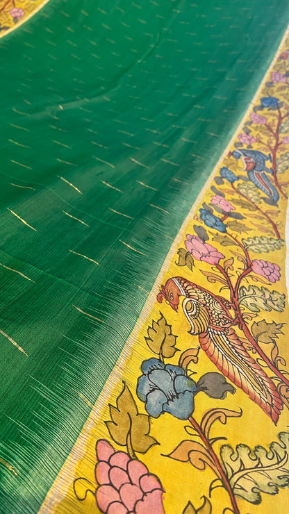 ✨ Pen Kalamkari Soft Silk Kanchi Pattu Saree ✨